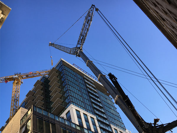 Grove 7550 Taking Down Tower Crane